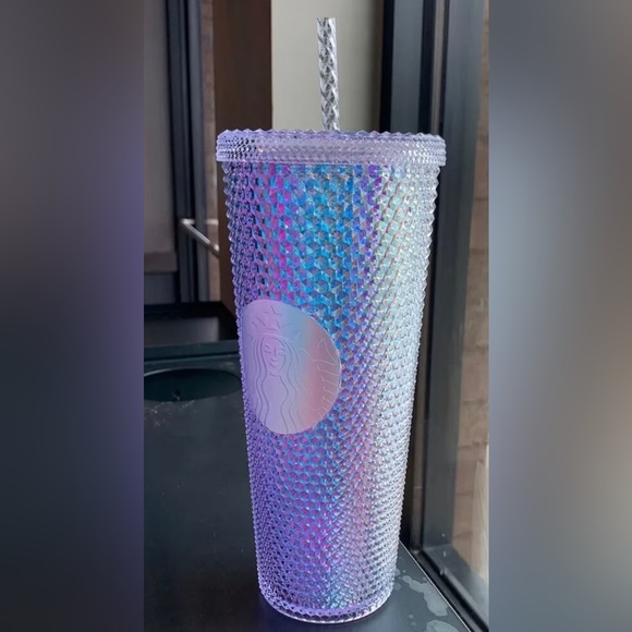 Starbucks Unicorn Bling Iridescent Studded Tumbler Cup 24oz & Matching Keychain - Picture 8 of 13